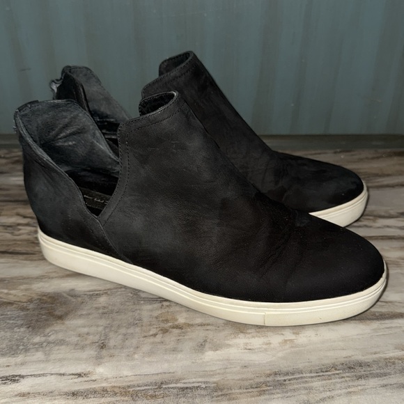 STEVEN by Steve Madden Women’s Canares Sneakers black suede open ankle 9.5 M - Picture 2 of 8